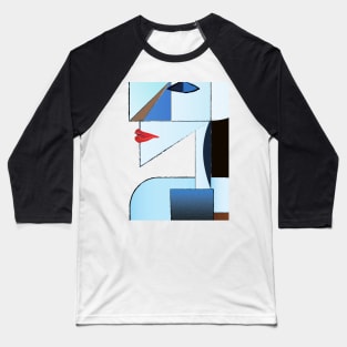 Woman Warrior Abstract Cubist Art Baseball T-Shirt